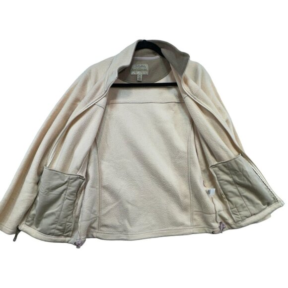 Cabelas Womens Outerwear Fleece Jacket Size M Beige Zip Pockets - Picture 9 of 13